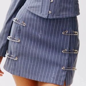 With Jean Safety Skirt Pinstripe